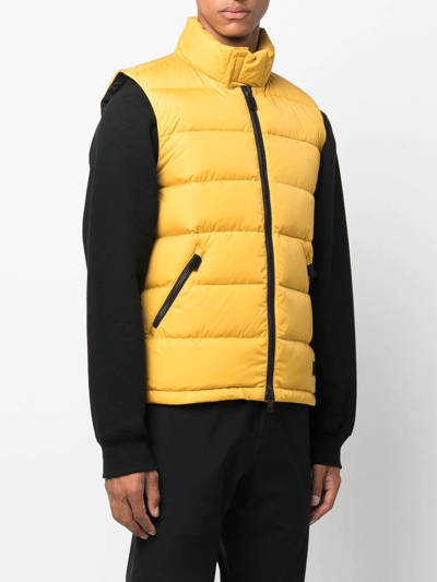 Shop Aspesi Padded Down Gilet In Gelb