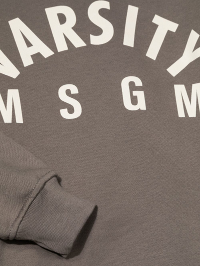Msgm Logo-print Cotton Sweatshirt In Grau