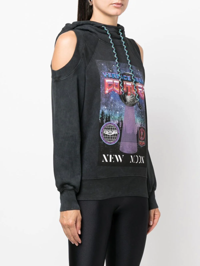 Versace Jeans Couture Gray 'new Moon' Hoodie In Grau