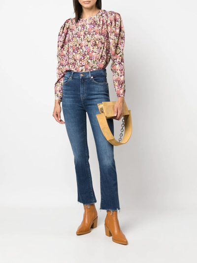 7 For All Mankind Cropped Denim Jeans In Blau