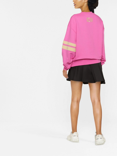 Shop Gcds Logo-patch Cotton Sweatshirt In Rosa