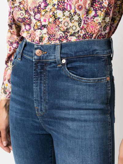 7 For All Mankind Cropped Denim Jeans In Blau