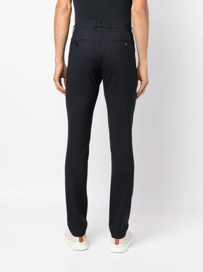 Shop Aspesi Slim-cut Tailored Trousers In Blau