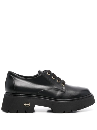 Shop Baldinini Logo-plaque Chunky Lace-up Shoes In Schwarz
