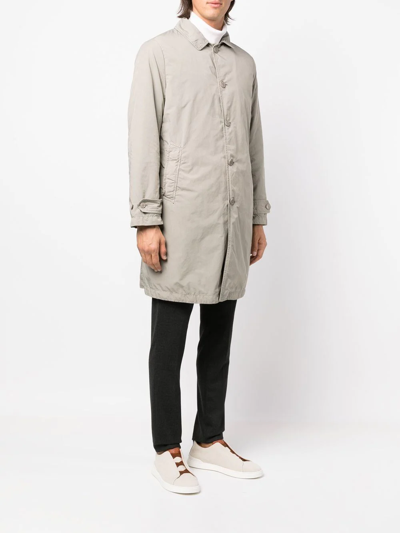 Shop Aspesi Button-up Single-breasted Coat In Grün