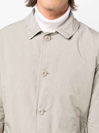 Shop Aspesi Button-up Single-breasted Coat In Grün