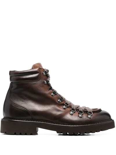 Shop Doucal's Ankle Lace-up Fastening Boots In Braun