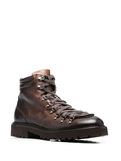 Shop Doucal's Ankle Lace-up Fastening Boots In Braun