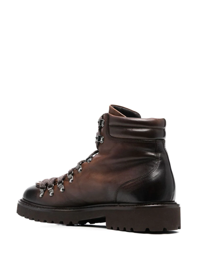 Shop Doucal's Ankle Lace-up Fastening Boots In Braun