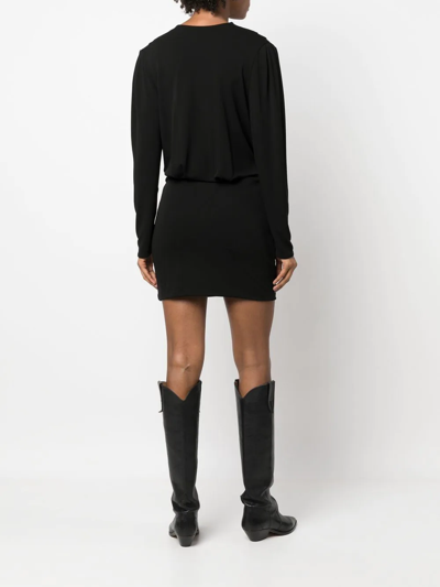 Shop Iro Jersey Wrap-style Mini Dress In Schwarz