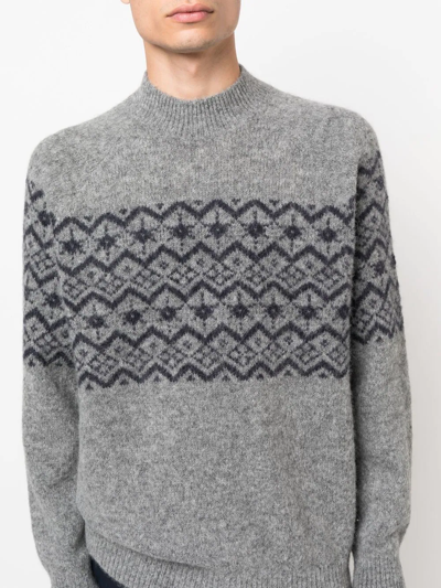Brunello Cucinelli Fair Isle Intarsia-knit Jumper In Grau