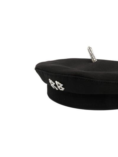 Shop Ruslan Baginskiy Take Me To The Moon Beret In Schwarz