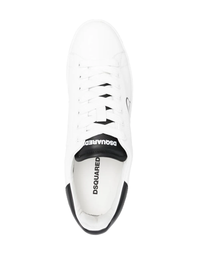 Shop Dsquared2 Logo-print Low-top Lace-up Sneakers In Weiss