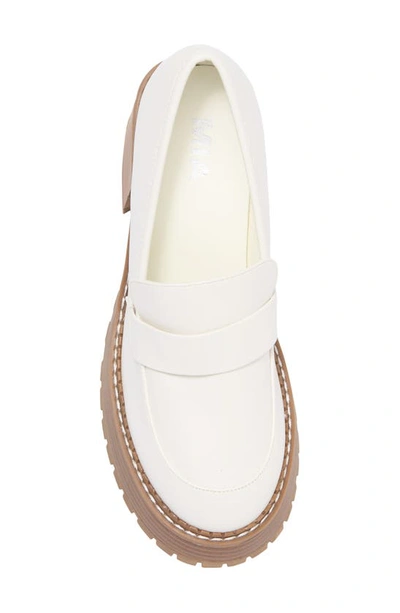 Shop Mia Dalilah Platform Lug Sole Loafer In White