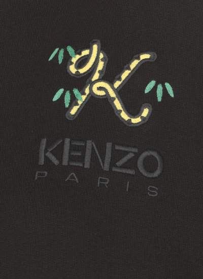 Shop Kenzo Crest Hoodie In Black