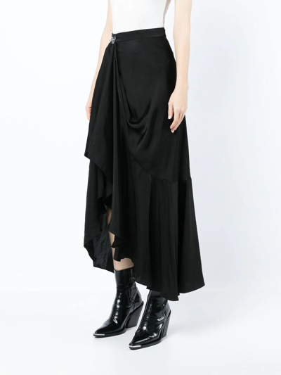 Shop Alexander Mcqueen Asymmetric Midi Skirt In Black
