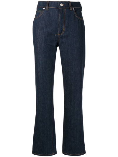 Shop Alexander Mcqueen High-rise Straight-leg Jeans In Blue