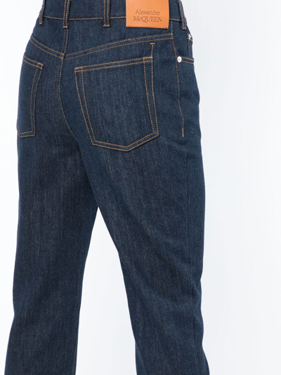 Shop Alexander Mcqueen High-rise Straight-leg Jeans In Blue