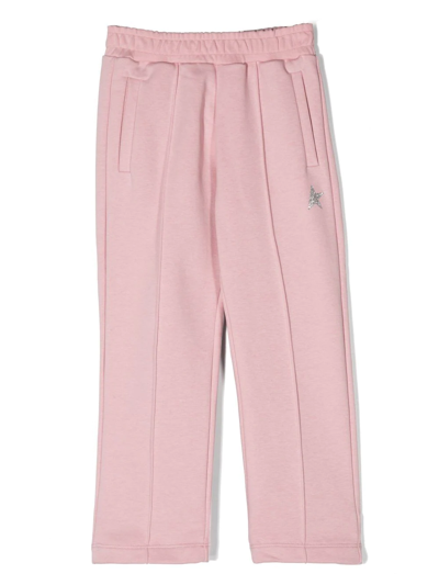 Shop Golden Goose Glitter Star-patch Track Pants In Pink