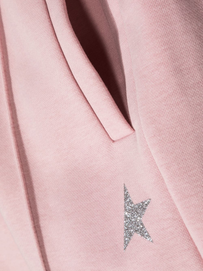 Golden Goose Glitter Star-patch Track Pants In Pink