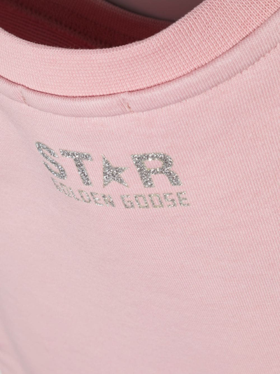 Shop Golden Goose Star-patch Cotton Jumper Dress In Pink