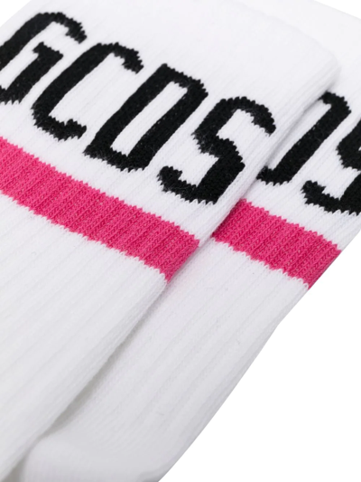 INTARSIA-KNIT LOGO SOCKS