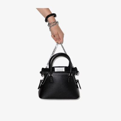 Shop Maison Margiela Black 5ac Mini Leather Tote Bag