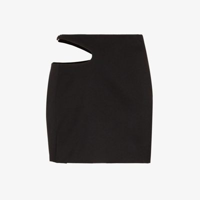 Shop Low Classic Black Curve Hole Wool Mini Skirt