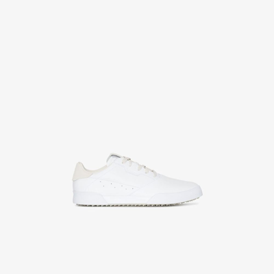 Shop Adidas Golf White Retro Green Low-top Leather Sneakers
