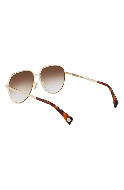 Shop Lanvin Arpege 61mm Gradient Aviator Sunglasses In Gold/ Gradient Brown