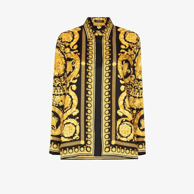 Shop Versace Barocco Silk Shirt - Women's - Silk In Black