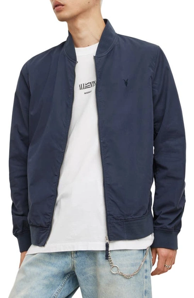 Shop Allsaints Bassett Bomber Jacket In Command Blue