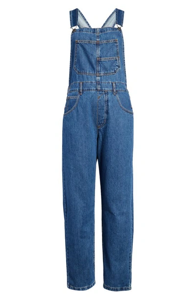 Shop Free People We The Free Ziggy Denim Overalls In Sapphire Blue