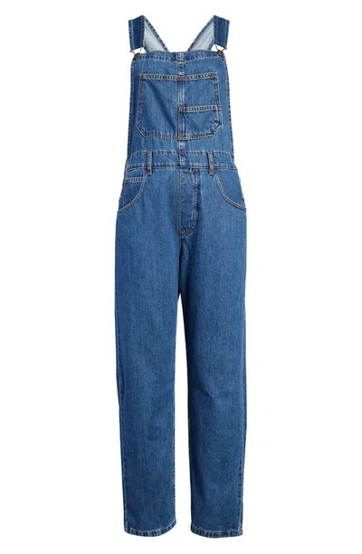 Free People We The Free Ziggy Denim Overalls In Sapphire Blue