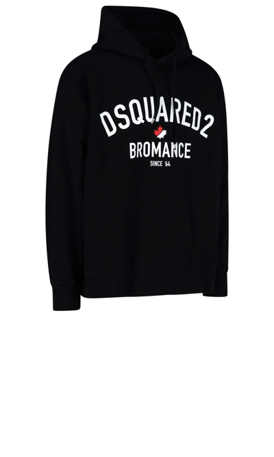 Dsquared2 Man Black Bromance Slouch Hoodie | ModeSens