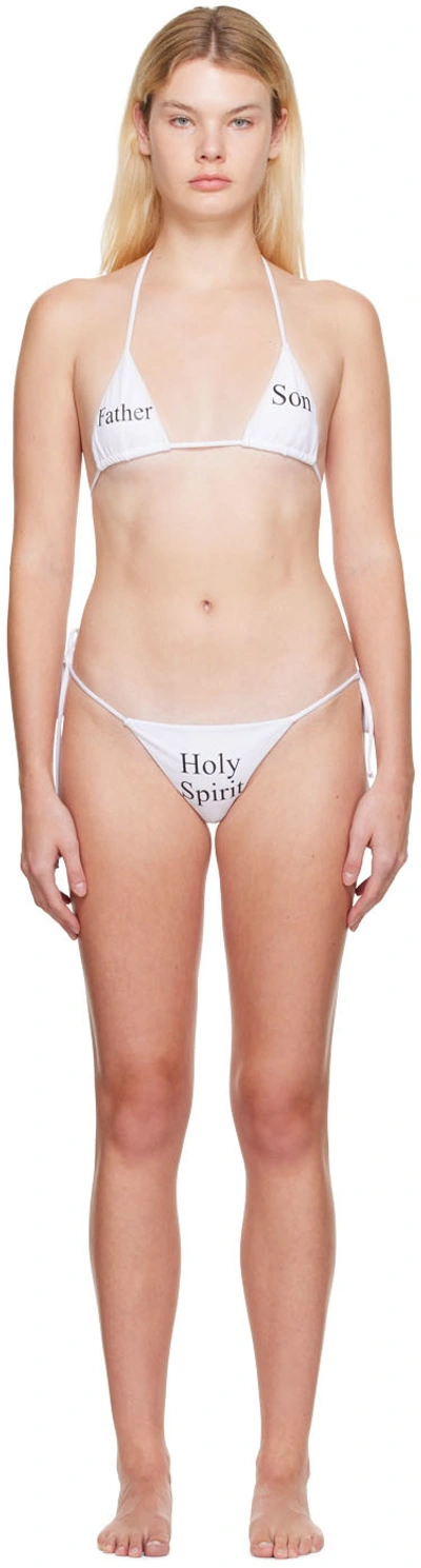 Shop Praying Ssense Exclusive White Holy Trinity Bikini In White/blk
