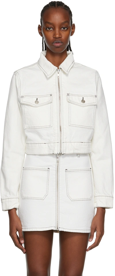 Shop Reformation White Smith Denim Jacket In Vintage White