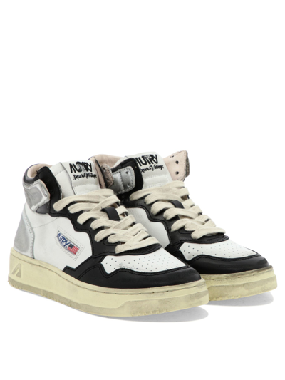 Shop Autry "medalist Mid Super Vintage" Sneakers In Silver