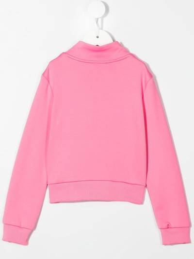 Chiara Ferragni Logo Patch Zip-up Jacket In Pink