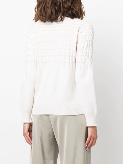 Shop Barrie Roll Neck Cashmere Jumper In White