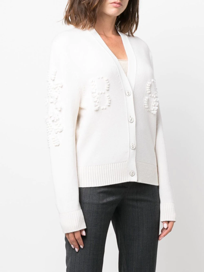 Shop Barrie V-neck Cashmere Cardigan In White