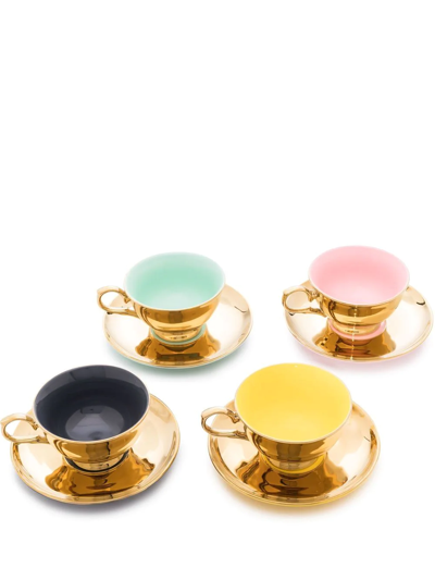 Shop Polspotten Legacy Tea Set (set Of 4) In Gold