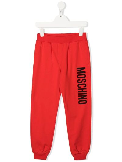 Shop Moschino Logo-print Joggers In Red