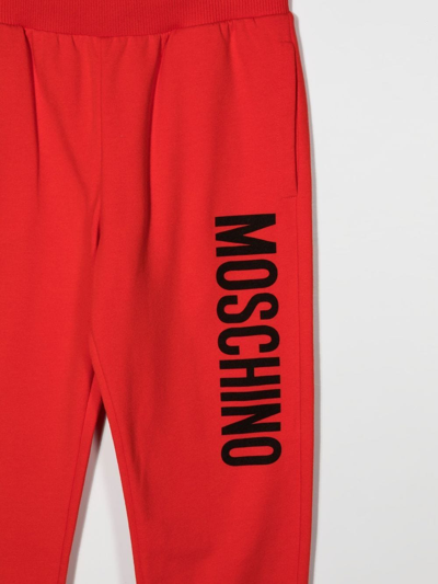 Shop Moschino Logo-print Joggers In Red