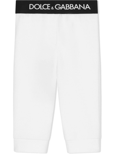 Shop Dolce & Gabbana Logo-waistband Leggings In White