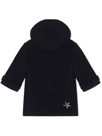 Dolce & Gabbana Sequin-detail Embroidered Duffle Coat In Black