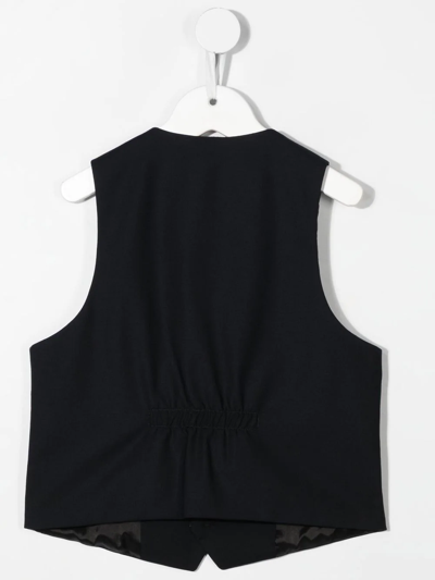 Emporio Armani Single-breasted Waistcoat In Blue