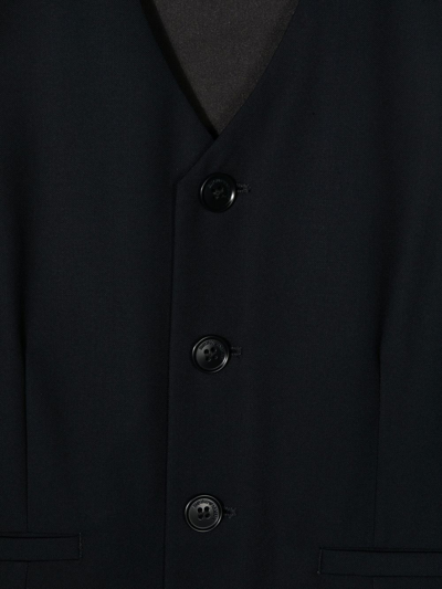Emporio Armani Single-breasted Waistcoat In Blue