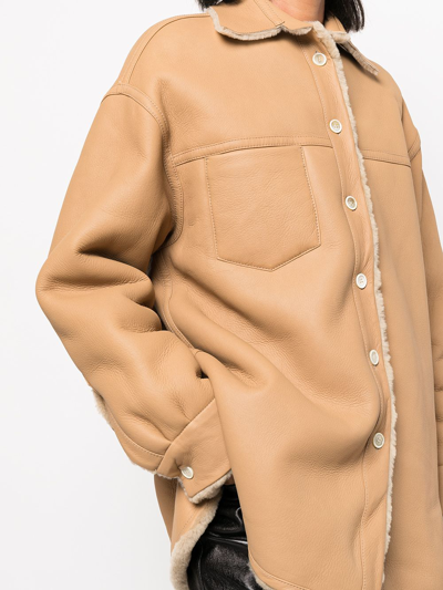 Shop Marni Reversible Long-sleeve Shirt Jacket In Brown