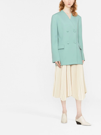 Jil Sander Straight Double Buttoned Tailoring Blazer In Blue